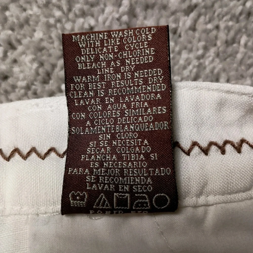 Cubavera Mens White Linen Rayon Blend Cargo Shorts Size 36 Excellent Condition